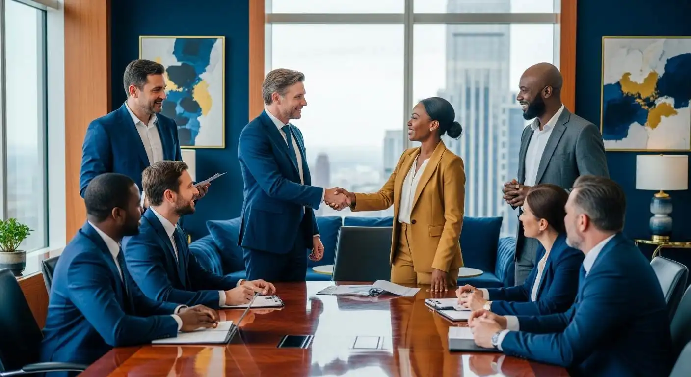 Senior executives in strategic discussion